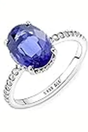 PANDORA Ring Timeless "funkelnder Stein" silber, blauer Kristall, Zirkonia 190056C01 56