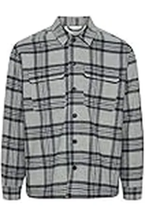 Casual Friday Heren Junger Checket Jacket Jacket, 50813 / Light Grey Melange, L