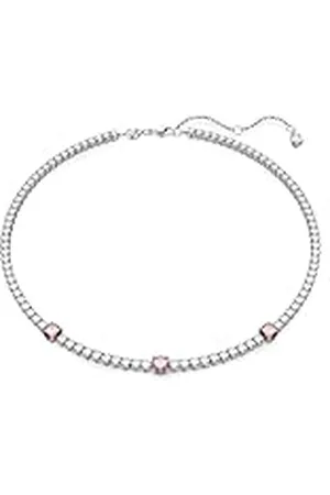 Swarovski Matrix Tennis Ketting, Verschillende Slijpvormen, , Rodium Toplaag
