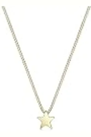 Elli Premium halsketting dames met hanger ster astro luxe in 375 geelgoud, 40 cm, Facetgeslepen, Geen edelsteen