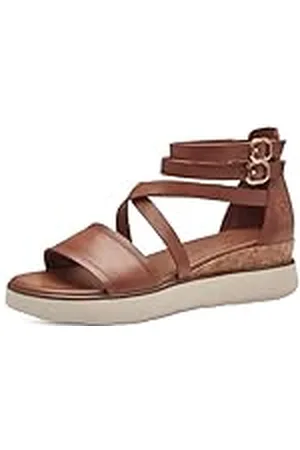 Tamaris Comfort 8-88716-42 440 Wedge Plateau voor dames, comfortabele extra brede alledaagse schoen, feestelijk, elegant, platte sandalen, 40 EU breed, groef, 40 EU Breed