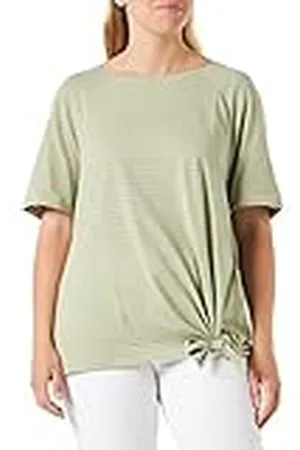 Gerry Weber Dames T-shirt met knoopdetail korte mouwen, raglanarm T-shirt 1/2 mouw effen gekleurd, gestreept, , 38