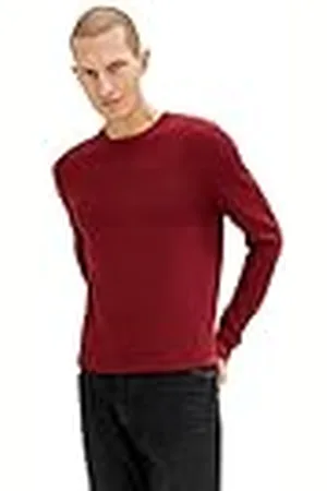 TOM TAILOR Heren 1035763 trui, 30315-Burgundy Melange, XL