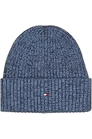 Tommy Hilfiger Heren The Flag Twisted Yarn Beanie AM0AM13000 Beanie, Grijs (Militaire Denim), OS, , Eén Maat