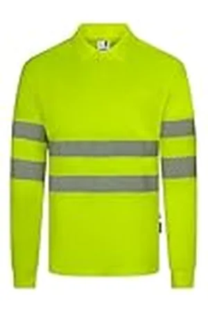 Velilla 305534; Poloshirt van gerecycled polyester, effen, lange mouwen, segmentband, neongeel, maat 2XL, , XXL