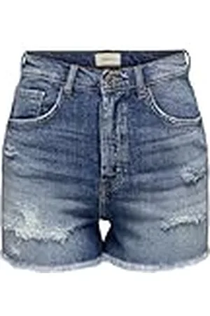 ONLY Bestseller A/S Dames ONLJENNA EX HW RAW DNM AZG111 Shorts, Medium Blue Denim, XS, , XS