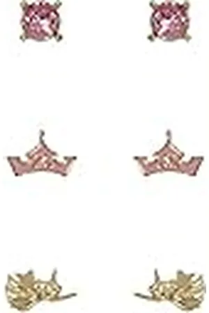 Disney Prinses Doornroosje Roze & Goud Trio Oorbel Set SH00703YRPL, Eén maat, Zink, Geen edelsteen