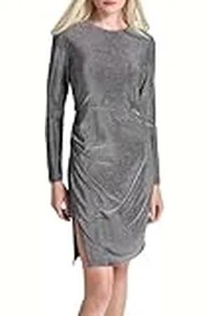 DKNY Damesjurk met lange mouwen en ruchejurk, , 40