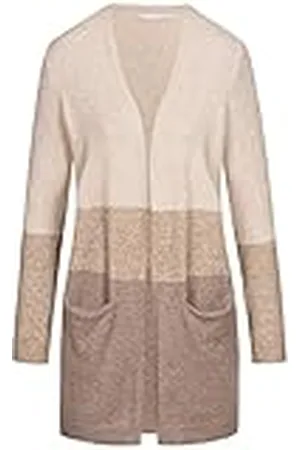 ONLY Onlqueen gebreid damesvest, Zandstrepen/Beige Houtsmoke, M