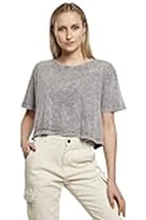 Build Your Brand Acid Washed Cropped Tee T-shirt voor dames