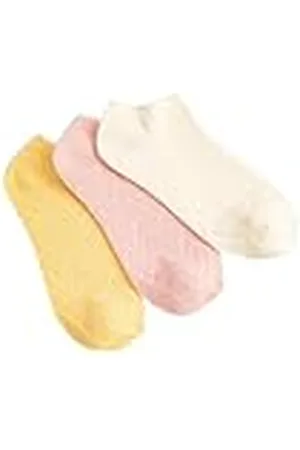 Koton Dames 3-Pack Bootie Sokken Set Tissued Geometrisch Geborduurd, Multicolor (Mix), One Size, , Eén Maat