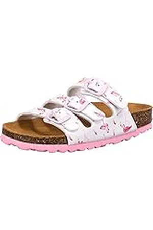 LICO Bioline Flaminco Dames Instapschoenen, Wit/roze, 31 EU