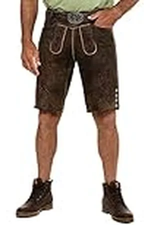 JP 1880 Heren klederdrachtbroek geitenvelours maten shorts, bruin, 56 NL