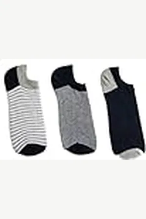 Koton Mannen Gestreepte 3-Pack Bootie Sokken Set, Grijs (040), One Size, , One Size
