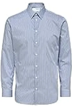 SELECTED Heren Slhslimnathan-Stripe Shirt Ls B Noos Shirt, , XL