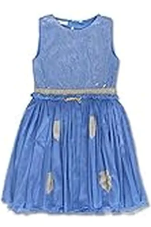 Lemon Beret Small Girls Jurk Casual Meisjes, (Sky Blue), 104-110