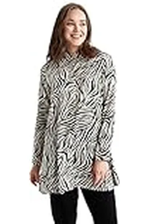 DeFacto Hemdblouse met lange mouwen voor dames, hemd met knopen voor vrijetijdskleding, , S