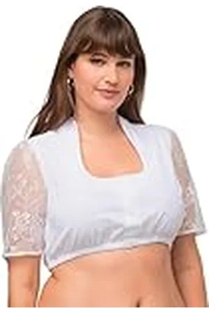 Ulla Popken Dirndlblouse voor dames, sneeuwwitje, kraag, blouse, , 52 NL