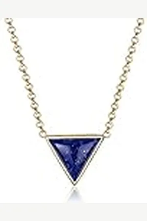 Elli Damesketting met hanger driehoek verguld lapis lazuli rond geslepen 45 cm - 0104850616_45