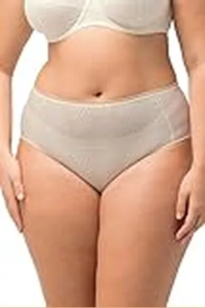 Ulla Popken Dames midi-brief, Lace and Rib Slip, , 46-48
