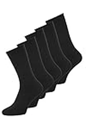 JACK & JONES Heren JACBASIC Bamboo 5 Pack NOOS sokken, zwart/detail: zwart-zwart-zwart, één maat, , One size