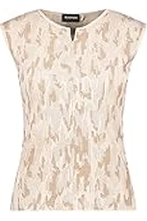 Taifun Dames 372312-15109 Top, Light Cream patroon, 42, , 42