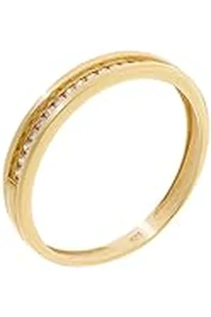ORPHELIA Damesring 750 geelgoud diamant (0,1 ct) transparant briljant geslepen - RD-3019/52, 54 (17.2), 18 karaat, Diamant