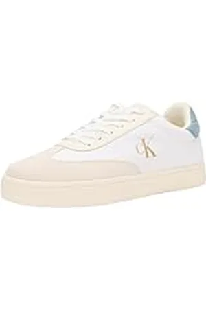 Calvin Klein CK JEANS Heren klassieke Cupsole Low Mix MG YM0YM01169 Sneakers, wit (helder wit/crèmewit/lood), 11 UK, , 43.5 EU
