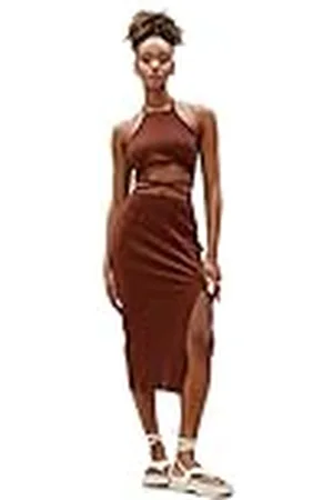 Koton Dames Midi Cut Out Detail Halter Neck Slit Dress, , M