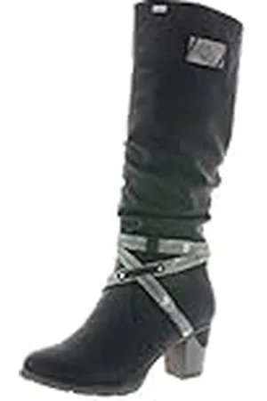Rieker Dames 96054 hoge laarzen, Zwart Zwart Zwart Smoke 0, 36 EU
