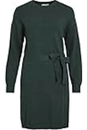 VILA VIRIL O-hals L/S Belt Knit Jurk - NOOS, , L