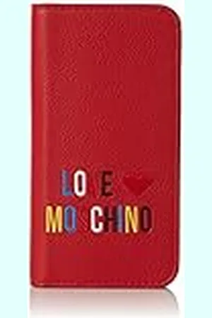 Moschino Dames Portacel. Small Grain PVC Rosso Clutch, , 2 x 14 x 7 cm