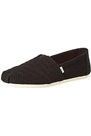 TOMS Gebreide Alpargata platte instappers voor dames, Zwart, 36.5 EU