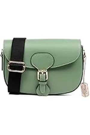 Firenze Artegiani . Anghiari schoudertas voor dames, echt leer, Ruga-afwerking, 25 x 7 x 16 cm, kleur: mintgroen, , Utility