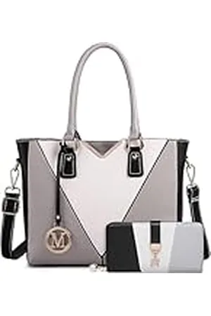 MISS LULÙ Chique damestas met handvat aan de bovenkant, luxe draagtas, minimalistisch design, modieuze crossbody-tas met kleurblokkering, veelzijdig voor zakelijk en casual gebruik