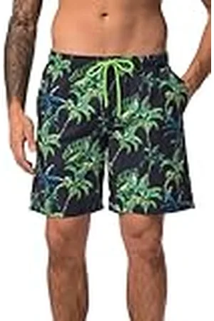JP 1880 Heren elastische tailleband, AOP palmen zwemshorts, , L