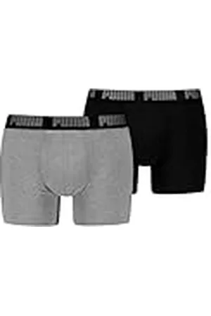 PUMA Boxershorts voor heren, boxershorts, onderbroeken, comfort stretch, verpakking van 10 stuks, Grijs Melange/Zwart - Nieuw, S