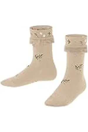 Falke Unisex kinderen Country Flower duurzame katoenen wol halfhoog met patroon 1 paar sokken, beige (beige melk. 4083), 39-42