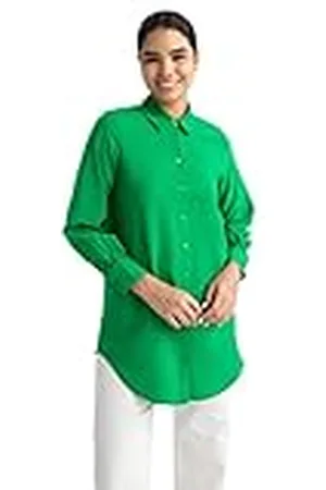DeFacto Hemdblouse met lange mouwen voor dames, hemd met knopen voor vrijetijdskleding, , M