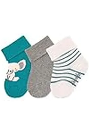 Sterntaler Babysokken voor jongens, 3-delige set, olifant-kousen, donkerturquoise, normaal