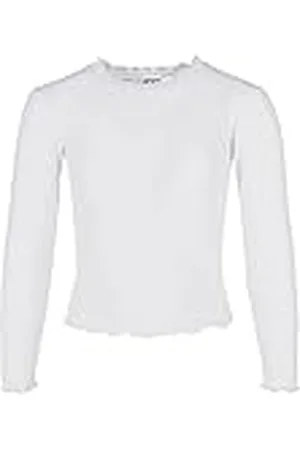 Urban classics Meisjes T-shirt Girls Short Rib Longsleeve, lange mouwen, slim fit met golvende zomen, verkrijgbaar in 3 kleuren, maten 110/116-158/164, , 158 cm