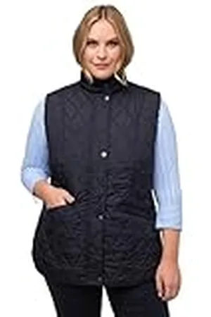 Ulla Popken Gewatteerd vest voor dames, slim, opstaande kraag, mouwloos vest, , 46-48