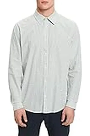 ESPRIT Smal gesneden overhemd met all-over dessin, wit, S