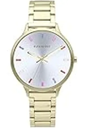 Radiant Collectie Mykonos – analoog en automatisch polshorloge voor dames. Horloge met gouden wijzerplaat en roestvrijstalen armband, maat 38 mm, 3 ATM., , Armband