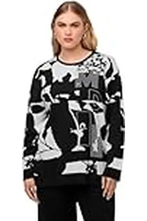 Ulla Popken Jacquard en Hotfix Pullover voor dames, , 58/60/Grote Maten