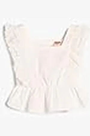 Koton Babygirl blouse mouwloos cutwork detail vierkante hals katoen, , 12-18 Maanden