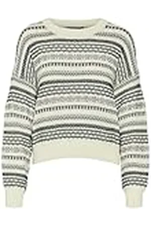 VERO MODA VMAZING LS O-Neck Stitch Pull. GA Boo, Birch/Detail:w. Navy Blazer, S