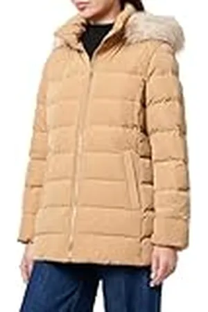 Tommy Hilfiger Dames HERITAGE DOWN TYRA JKT MET FUR WW0WW43600, Puffer Jacket, Khaki, XS, , XS