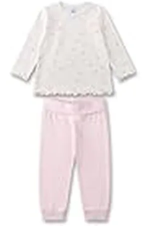 Sanetta Meisjespyjama Off-White | Duurzame en comfortabele katoenen pyjama voor meisjes. Baby pyjama, , 86