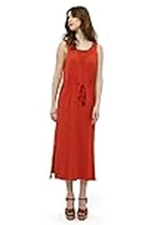 DESIRES Dames Daisy mouwloze gehaakte jurk, Burnt Ochre, L, Verbrande Oker, L